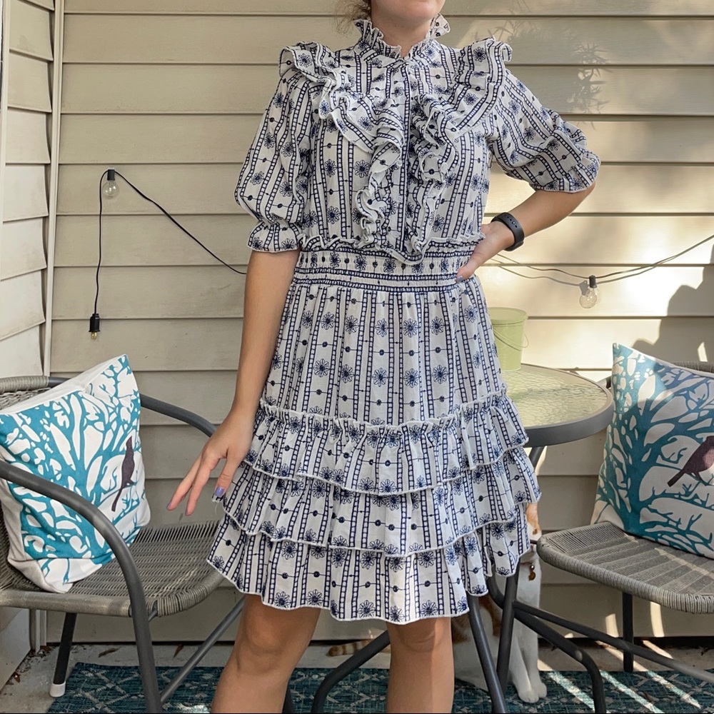 The Shirt High Neck Ruffle Dress